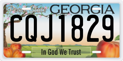 GA license plate CQJ1829