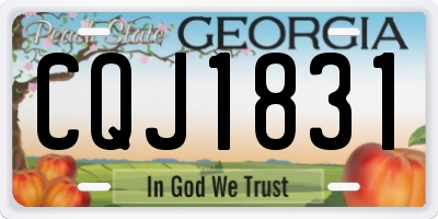 GA license plate CQJ1831
