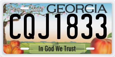 GA license plate CQJ1833