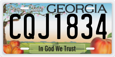 GA license plate CQJ1834