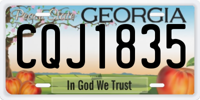 GA license plate CQJ1835