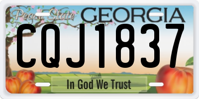 GA license plate CQJ1837