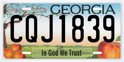 GA license plate CQJ1839