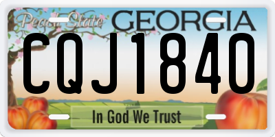 GA license plate CQJ1840