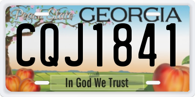 GA license plate CQJ1841