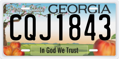 GA license plate CQJ1843