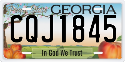 GA license plate CQJ1845