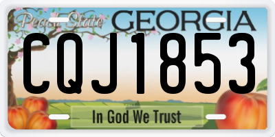 GA license plate CQJ1853