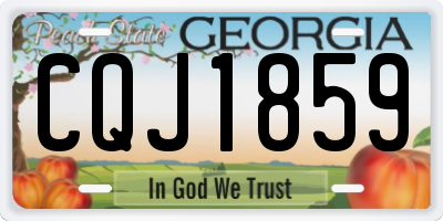 GA license plate CQJ1859