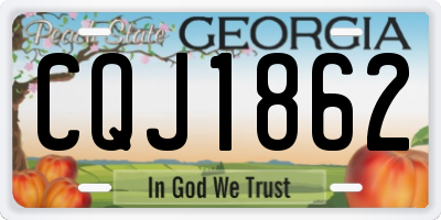 GA license plate CQJ1862