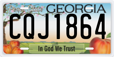 GA license plate CQJ1864