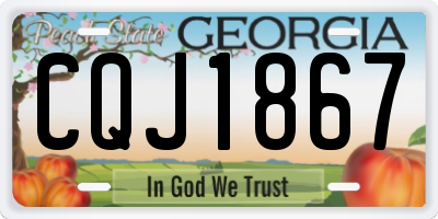 GA license plate CQJ1867