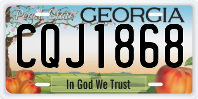 GA license plate CQJ1868