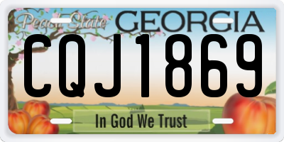 GA license plate CQJ1869
