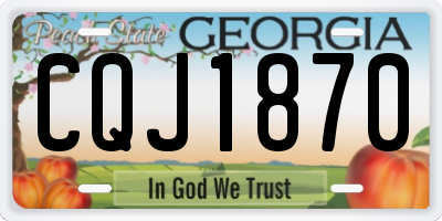 GA license plate CQJ1870
