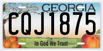 GA license plate CQJ1875