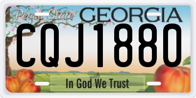 GA license plate CQJ1880