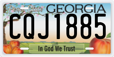 GA license plate CQJ1885
