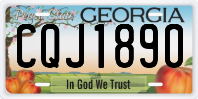 GA license plate CQJ1890