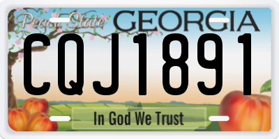 GA license plate CQJ1891