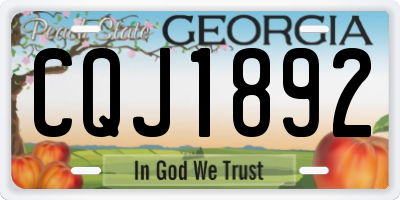 GA license plate CQJ1892