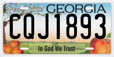 GA license plate CQJ1893