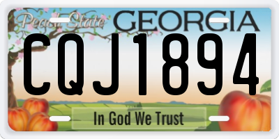GA license plate CQJ1894