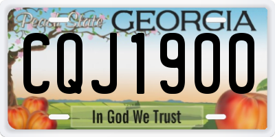 GA license plate CQJ1900