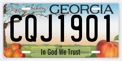 GA license plate CQJ1901