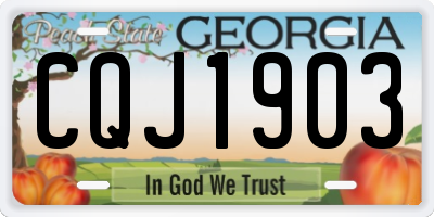 GA license plate CQJ1903