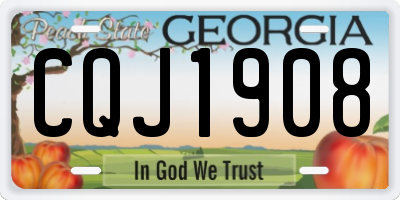 GA license plate CQJ1908