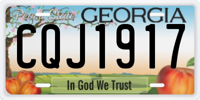 GA license plate CQJ1917