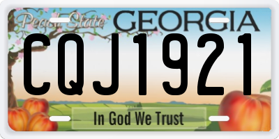 GA license plate CQJ1921