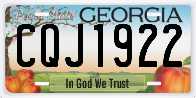 GA license plate CQJ1922