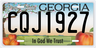 GA license plate CQJ1927