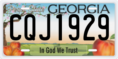 GA license plate CQJ1929