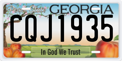 GA license plate CQJ1935