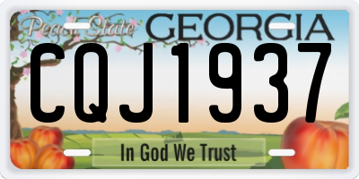 GA license plate CQJ1937