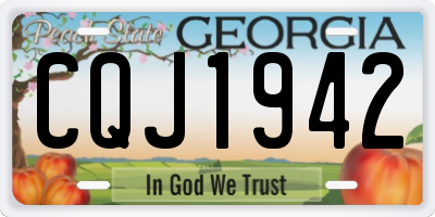 GA license plate CQJ1942