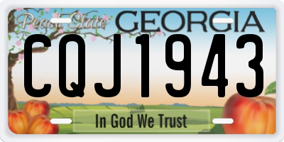 GA license plate CQJ1943