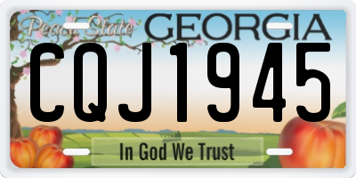 GA license plate CQJ1945
