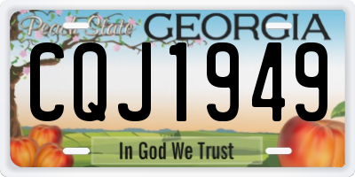GA license plate CQJ1949