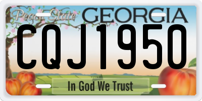 GA license plate CQJ1950