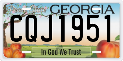 GA license plate CQJ1951
