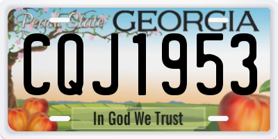 GA license plate CQJ1953