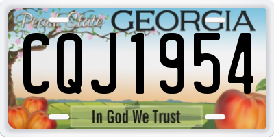 GA license plate CQJ1954