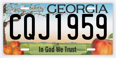 GA license plate CQJ1959
