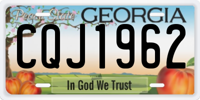 GA license plate CQJ1962