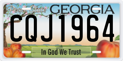 GA license plate CQJ1964