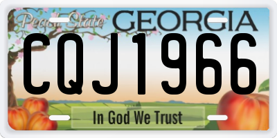 GA license plate CQJ1966